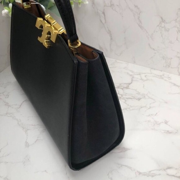 👙Tory Burch Eleanor Black Leather Bag New - Picture 6 of 8